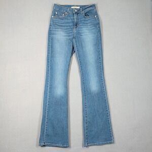 Levis 725 High Rise Bootcut Jeans Womens 26x32 Blue Denim 18759-0202